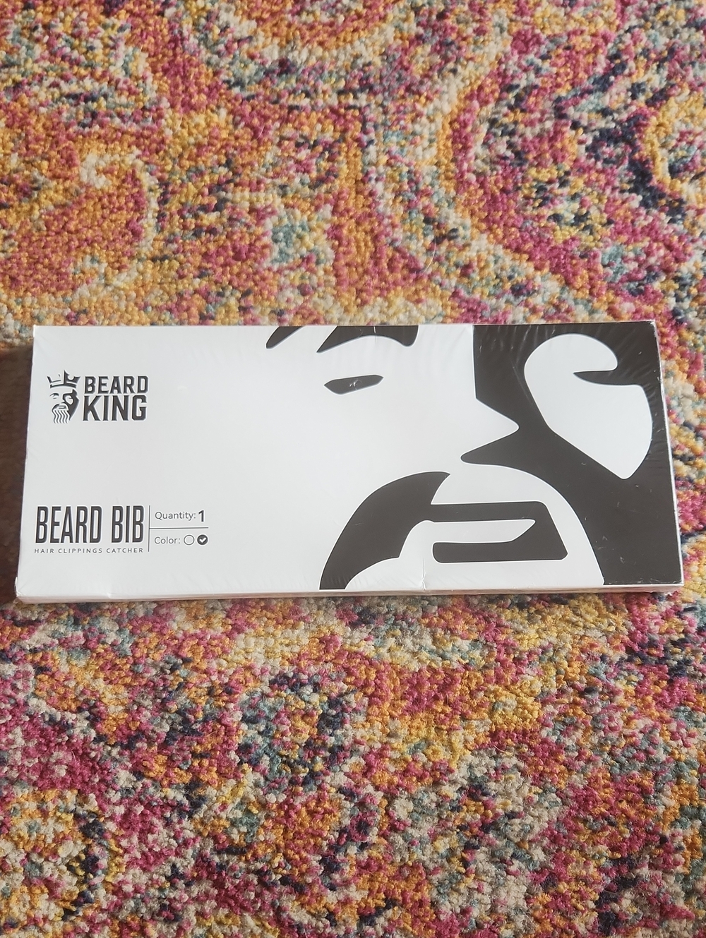 NIB.Beard King Beard Bib - Black & White Packaging